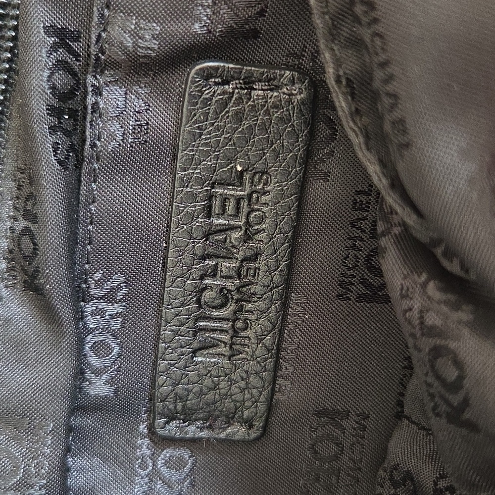 Classic Michael Kors Black Leather Tote Purse - Picture 3 of 10